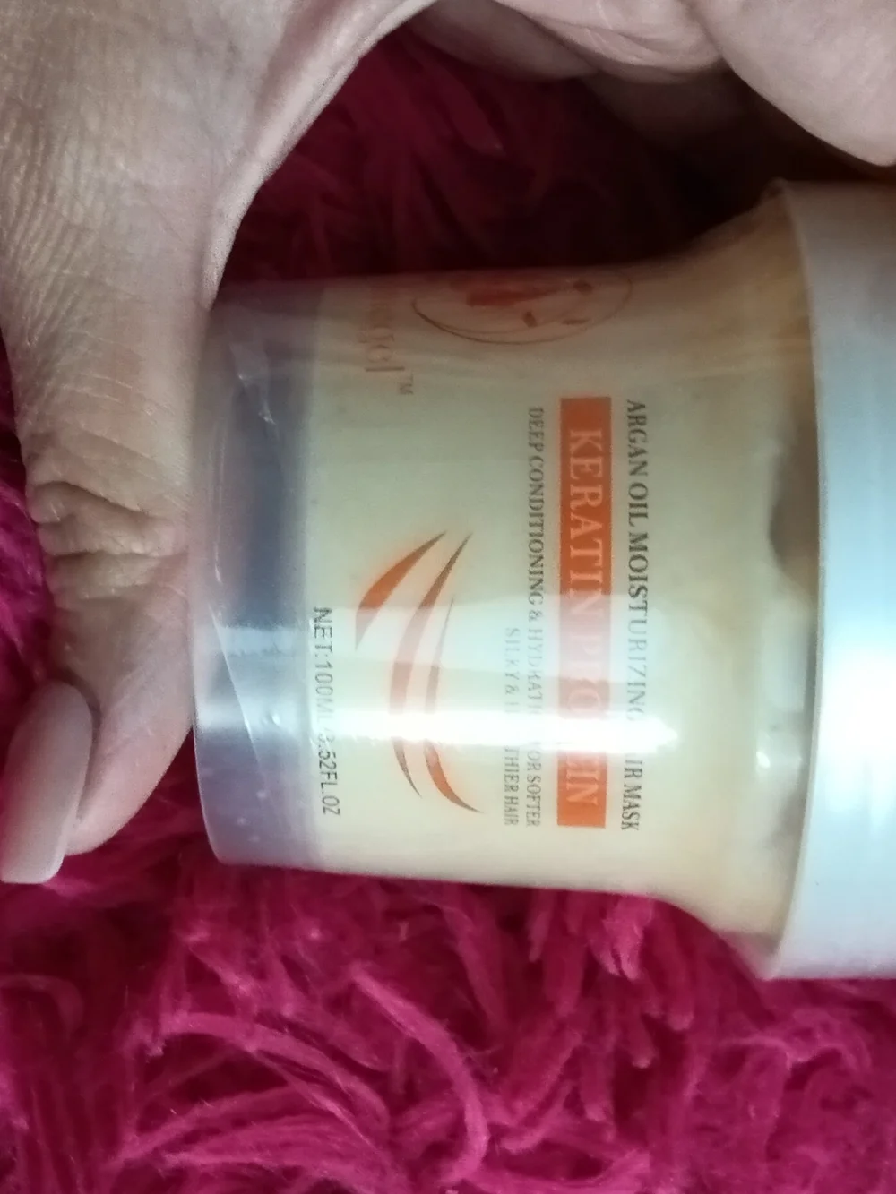 Keratin Protein Argan Oil Moisturizing Hair Mask - Pink